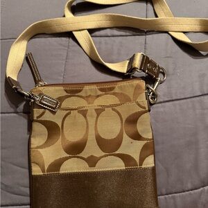 Coach Brown and Tan Crossbody Bag